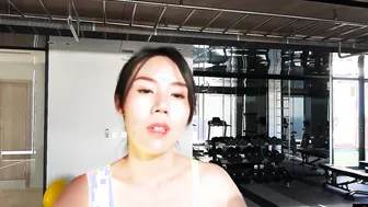 Amateur Thai MILF gym and cock workout