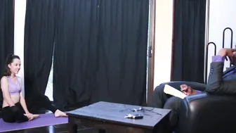 Horny Nikki with yoga pants gets pussy pounded by stiff BBC