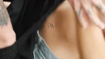 Steamy blonde cock sucking slut gags on a big hard ramrod