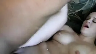 Dark Hair bitch getting nailed rough by gigantic african penis
