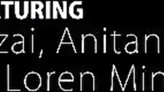 While Loren Minardi sunbathes her girlfriends Anita and Azazai meet up for bikini kisses. Their