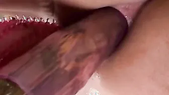 Pretty Bae with fake titted getting her holes drilled by insane insertion before ebony and white dick