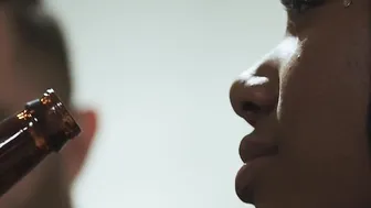 Passionate Asian and ebony babe learn how to share cock