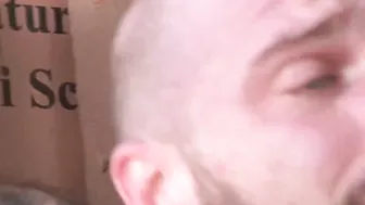 Hot bearded hunk Donnie Argento mouth filled with warm cum