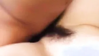 Hairy asian teen drenched in hot cumshot