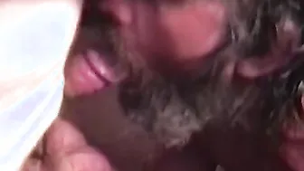 Rugged and scraggly guy named Glen masturbates his big cock