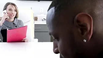 Naughty Pristine Edge hardcore banged by tattooed black stud