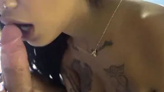 Tattooed Asian Blowjob
