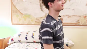 Blond stepson spanked and bareback banged for being naughty