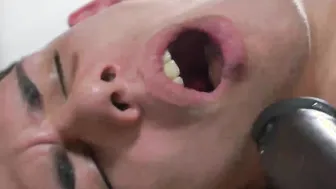 Alex pushing Oscar to suck on his cock before entering him