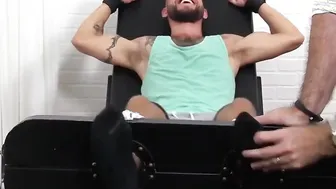 Tino loves being strapped down and getting his feet tickled
