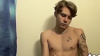 Billy talks directly to you as he plays with his big cock