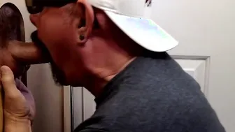 Horny guy went back to his favorite place to suck a ramrod