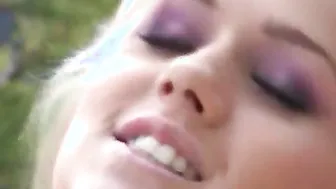 Blonde Beauty getting snatch and booty fuck outdoor