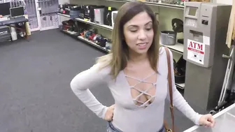 Kinky latina Mariah teasing in pawnshop before pounding