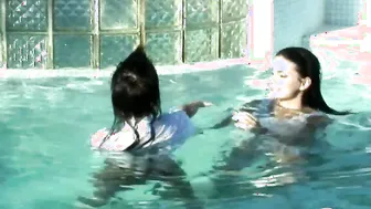 Cute Rain with lesbian Babe both rounded tits and butt Sexy Car Wash 2
