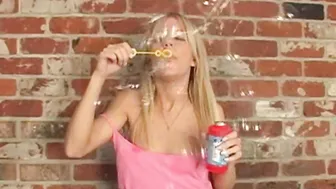 Lexy Lohan playing Bubble with small tits and pussy shown 2
