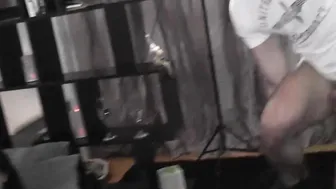 Inked UK slut and her friend slammed hard by two huge cocks