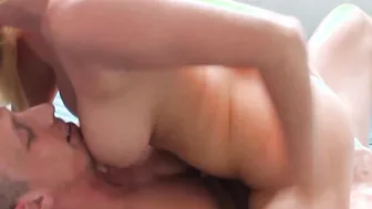 Busty British nympho makes huge cock blast a monster load