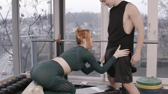 Busty Redhead Charlie Red Teases And Fucks Her Trainer