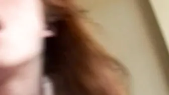 Ginger slut Sabrina Jay gets throated and coated with cum