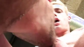 Christian Matthews gobbles Ryans cock like a cock hungry pig