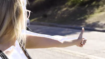 Covered porn video – Hitchhiking Cutie Blake Blossom Gets Her Tits Covered With Huge Load 2