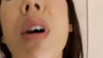 Big Titted dark hair point of view drilling into close up