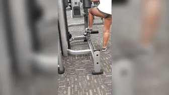 Trina showing off gym patrons during our travels