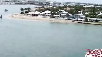 Uncut Brian up for some risky dick sucking while at sea