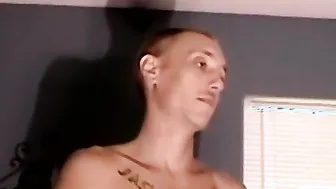 He gives himself a great jerk off and slides that cock in