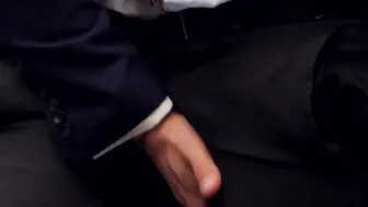 Bearded businessman hunk tearing up some tight butt