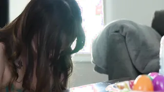 Easter bunny fucks tiny stepsister teen
