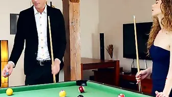 Sabrina Spice is allegedly visiting Nick Ross for a game of pool but with the tight teenie clothed to the
