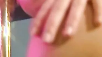 Lesbo striptease turns into rough toying foursome