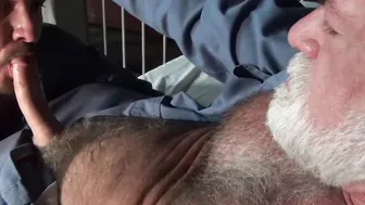Silver DILF Jake Marshall breeds Sean Harding in prison cell