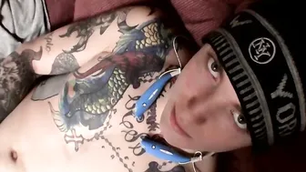 Skinny stud Blinx wanks his rock solid prick all alone