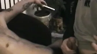 Horny thug receives a blowjob from kinky muscular hunk