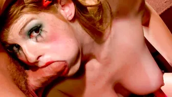 Conceited red haired never sees it cumming
