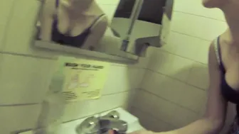 Dana Dearmond Lesbian sex in a Public Bathroom