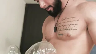 He really loves experimenting with his rock solid cock