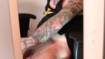 Hairy cock sucker loves sniffing his hairy armpits solo
