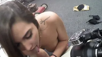 Natural tits amateur cutie filmed on hidden cam during BJ