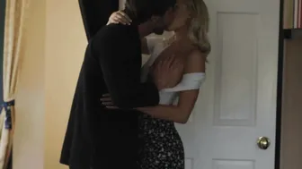 Small tits teen Emma Hix gives intense passionate blowjob