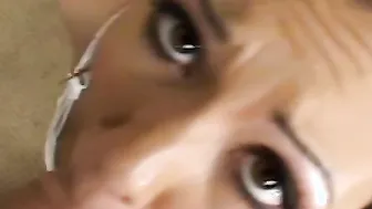 Big Boobed dark hair point of view drilling into close up
