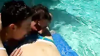 Having porn video – Three hot naughty twinks fucking and having fun in the pool