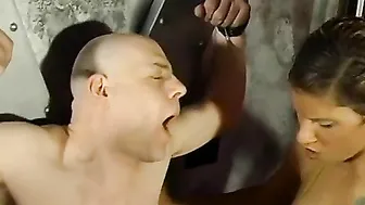 Bound up bro getting punished by 2 nasty mistresses
