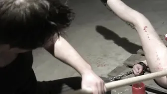Waxed succubus toyed into submission with plastic cock