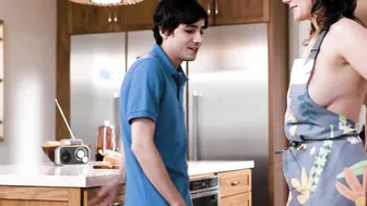 Stepson finds busty stepmom butt naked