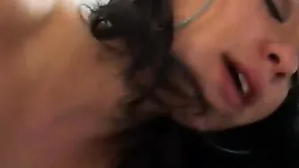 Gigantic butt barely legal blowing penis before gets her holes drilled deepthroat